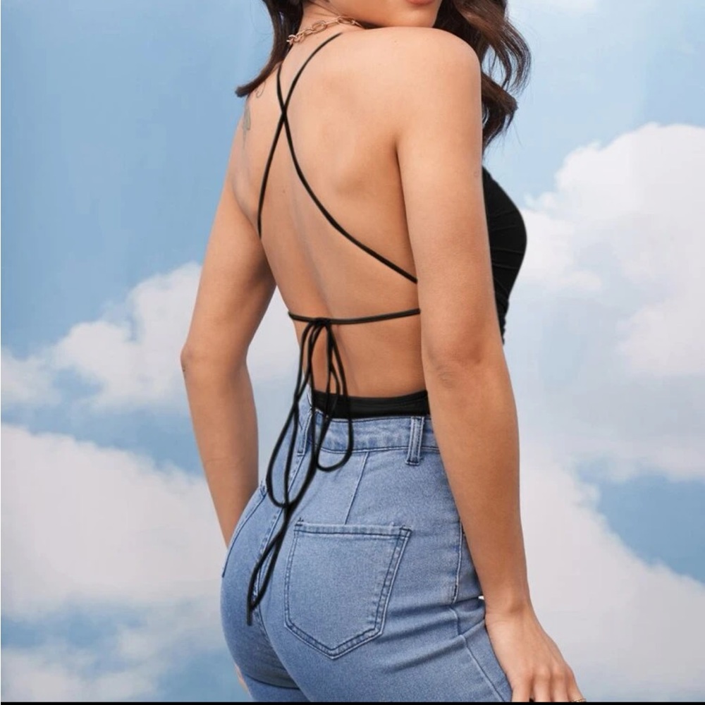 (2) Ruched body suits bundle (Black and Red)